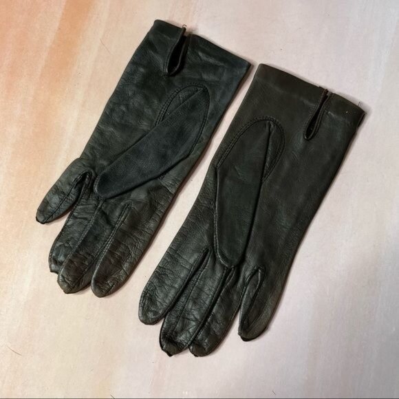 Vintage Leather Threaded Driving Gloves - Picture 4 of 5